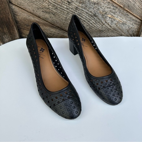 NEW Patricia Nash Pumps Allegra Black Cut-Out Woven Leather Size Eur 39.6 US 9.5 - Picture 1 of 9